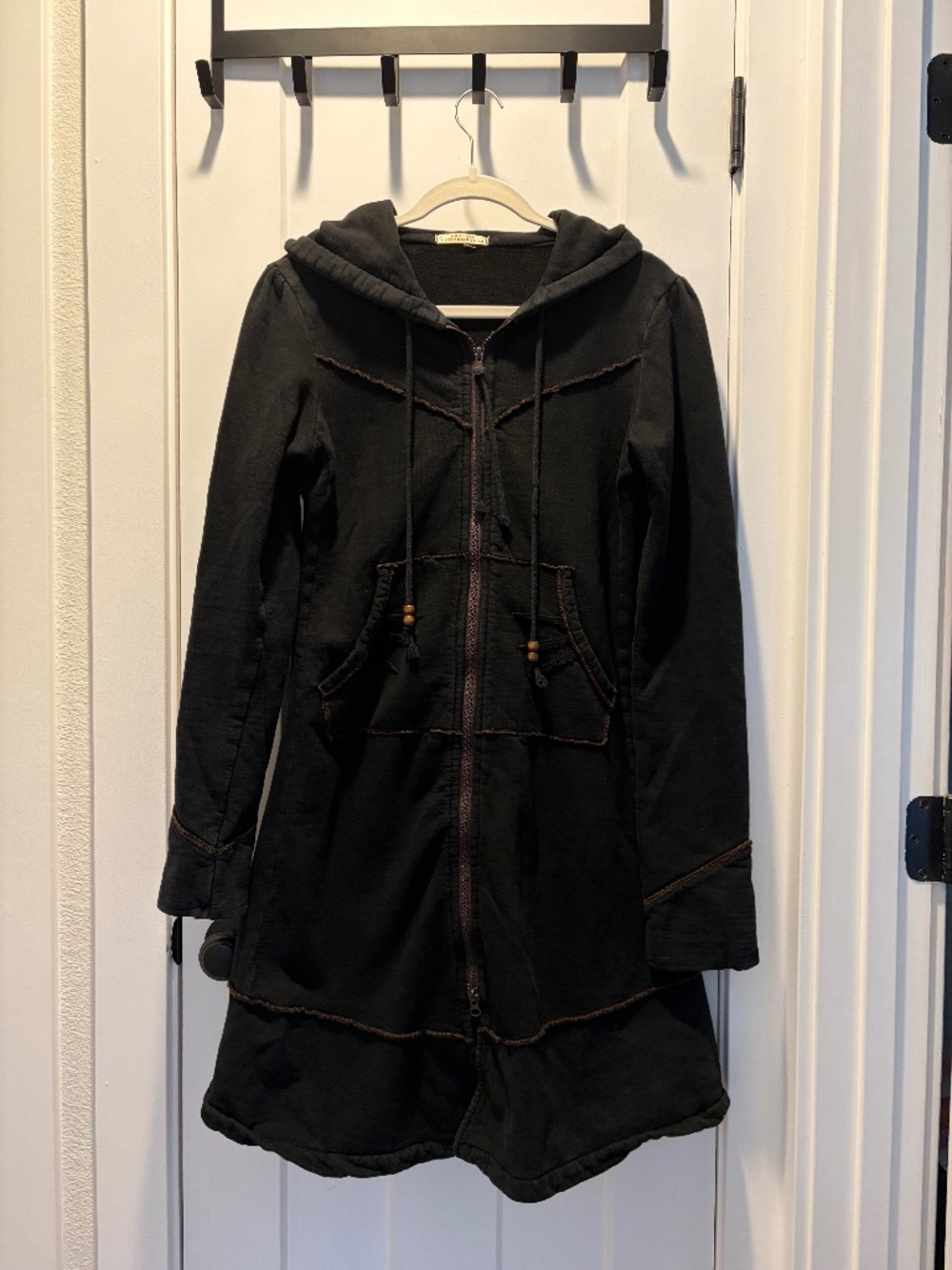 Prairie Underground Long Black Hoodie Size S
